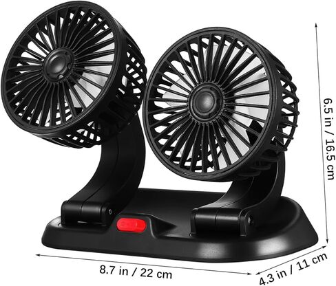 Lurrose Dual Head Car Cooling Fan USB Powered Speed Portable Dashboard Fan with Rotatable Design for Sedan Suv Truck Interior in Saudi Arabia