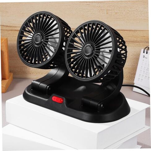Lurrose Dual Head Car Cooling Fan USB Powered Speed Portable Dashboard Fan with Rotatable Design for Sedan Suv Truck Interior in Saudi Arabia