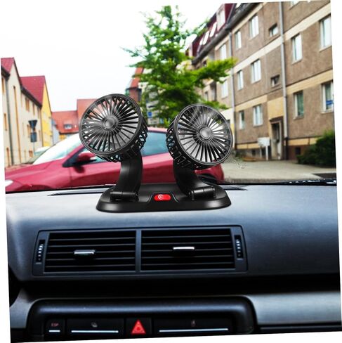 Lurrose Dual Head Car Cooling Fan USB Powered Speed Portable Dashboard Fan with Rotatable Design for Sedan Suv Truck Interior in Saudi Arabia