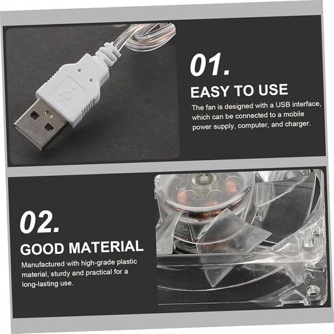 مروحة تبريد قفص الحيوانات الأليفة المحمولة من Operitacx، مروحة USB من الأكريليك الشفاف للحيوانات الصغيرة، الهامستر، الجربوع الصيفية in Kuwait