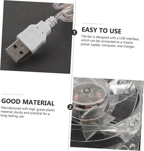 مروحة تبريد قفص هامستر أكريليك شفاف أداة تبريد محمولة صغيرة للحيوانات الأليفة قابس USB لتبديد حرارة قفص الصيف in Saudi Arabia