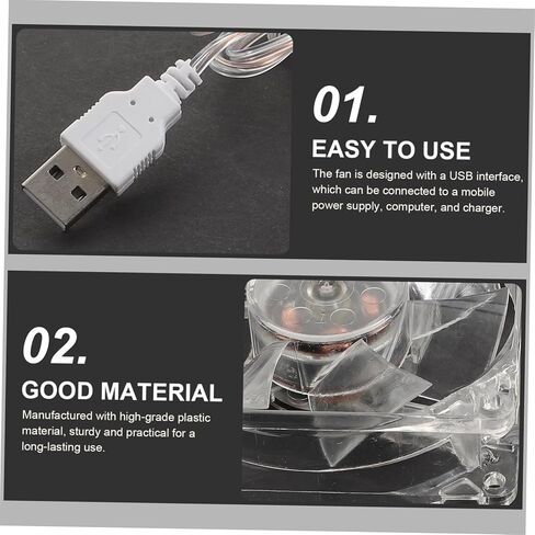 مروحة تبريد قفص هامستر أكريليك شفاف أداة تبريد محمولة صغيرة للحيوانات الأليفة قابس USB لتبديد حرارة قفص الصيف in Saudi Arabia
