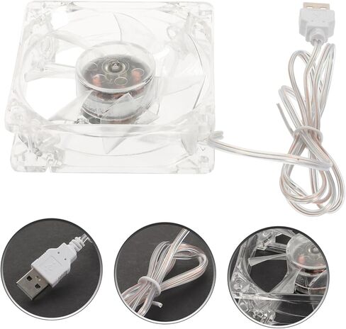 مروحة تبريد قفص هامستر أكريليك شفاف أداة تبريد محمولة صغيرة للحيوانات الأليفة قابس USB لتبديد حرارة قفص الصيف in Saudi Arabia
