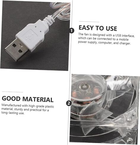 VILLCASE شفافة الاكريليك الحيوانات الأليفة الصغيرة مروحة التبريد لقفص الهامستر USB التوصيل في الصيف مروحة التبريد مع للحيوانات الصغيرة in Kuwait