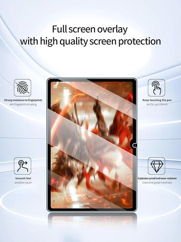 Screen Protector for Tylvx 10.1" 2 in 1 Tablet Android Tablet, Anti-Scratch 9H Hardness Touch Sensitive 2.5D Rounded Edges Bubble Free Easy to Install,2 Pack. in Saudi Arabia