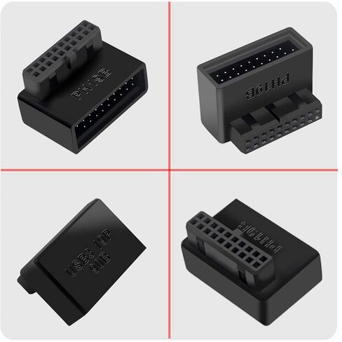 USB 3.0 19/20pin ذكر إلى أنثى تمديد محول بزاوية 90 درجة محول لمقبس توصيل اللوحة الأم in Kuwait