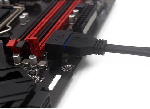 USB 3.0 19/20pin ذكر إلى أنثى تمديد محول بزاوية 90 درجة محول لمقبس توصيل اللوحة الأم in Kuwait