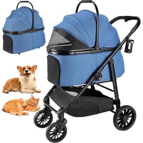 MAMIZO Pet Stroller for Medium Dogs Up to 44 lbs with Detachable Carrier in Kuwait