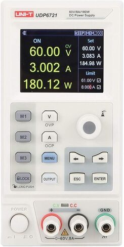 UNI-T UDP6721 180W DC Switching Power Supply 60V / 8A، مصدر طاقة المقعد، قناة واحدة، شاشة TFT LCD 2.8 بوصة، حجم صغير، وحدة واحدة in Kuwait