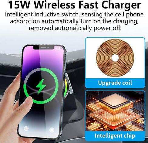 Car Magnetic Phone Mount for Honda Accord 2013 2014 2015 2016 2017 Auto Interior Accessories Best Cellphone Holder Fast 15W Wireless Charger Cell Phones Charging Screen Stand Vehicle Accessory in Saudi Arabia