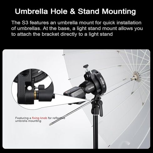 Godox S3 Bracket Bowens Mount Universal Speedlite Flash Bracket Holder for Godox AD200 AD200Pro II AD300Pro TT685II TT350 V350 V480 V860II V860III Speedlight in Saudi Arabia