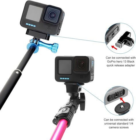 PULUZ Magnetic Quick Release Mount Compatible with GoPro Hero 12/11/11 mini/10/9/8 Black/Max,Aluminum Adapter Base with 1/4-inch Screw Hole & Installation Tools,Foldable Anti-Slip Buckle Clip in Saudi Arabia