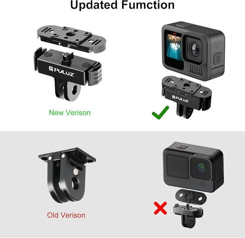 PULUZ Magnetic Quick Release Mount Compatible with GoPro Hero 12/11/11 mini/10/9/8 Black/Max,Aluminum Adapter Base with 1/4-inch Screw Hole & Installation Tools,Foldable Anti-Slip Buckle Clip in Saudi Arabia