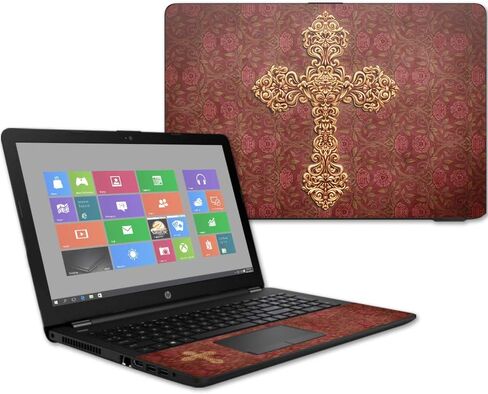 MightySkins Skin Compatible with HP 15t Laptop 15.6" (2017) - Nouveau Cross | Protective, Durable, and Unique Vinyl Decal wrap Cover | Easy to Apply, Remove, and Change Styles | Made in The USA in Saudi Arabia