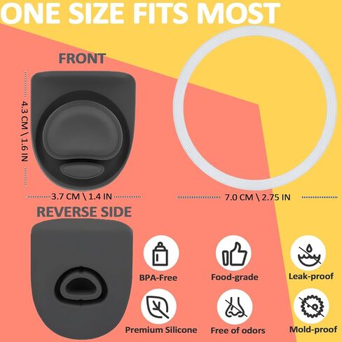 5 قطع سدادة بديلة من السيليكون و5 قطع حلقة دائرية لـ Owala FreeSip 16/19/24/25/32/40 أونصة، قطع غيار لزجاجة المياه خالية من مادة BPA (رمادي) in Kuwait
