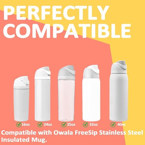 5 قطع سدادة بديلة من السيليكون و5 قطع حلقة دائرية لـ Owala FreeSip 16/19/24/25/32/40 أونصة، قطع غيار لزجاجة المياه خالية من مادة BPA (رمادي) in Kuwait