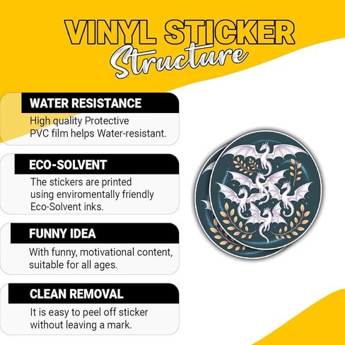 3 Pcs Flying Dragon Fantasy Book Readers Sticker Gifts for Fantasy Book Lovers, Enthusiasts, Novel Fans, Bookworm Gift Seekers, Adventure Enthusiasts for Laptop, Water Bottle, Tumbler – 3"x3" in Saudi Arabia
