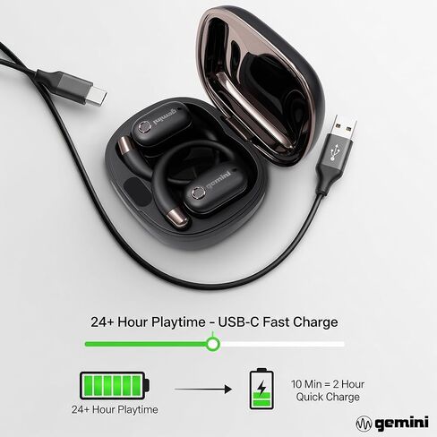Gemini Sound Open Ear Bluetooth 6.0 Headphones – Wireless Earbuds for Running, Workout & Sports, 24H Playtime, Over Ear Secure Fit, Never Fall Out, Dual Drivers, USB-C Charging Case (GEBX-200) in Saudi Arabia