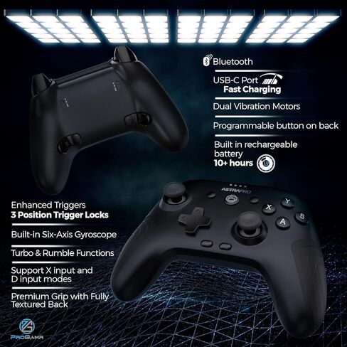 ProGAMR Bluetooth Controller for Gaming - Rechargeable with Detachable Phone Clip, Compatible with Windows, Android, PC in Saudi Arabia