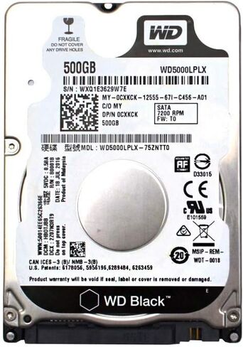 WD Black WD5000LPLX 500GB 7200 RPM SATA 6 Gb/s 32MB Cache 7 MM 2.5 Inch Laptop Hard Disk Drive (Renewed) in Kuwait