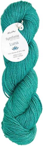 KnitPro Symfonie Hand Dyed Yarn | Extra Fine Merino Wool & Silk Blend for Knitting & Crocheting, DK Weight, Oeko-TEX Certified, Colorfast Fiber 182m, 100g Skein | Luna Semi-Solid Pink Pearl in Saudi Arabia