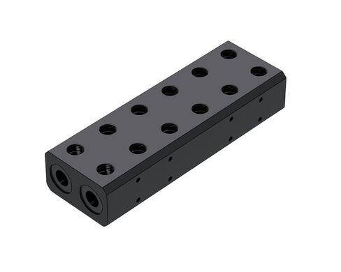 Bykski Durable Multi‑Port Parallel Workstation/Server Distribution Block, Available in Four Sizes – Black POM (B-L2-XBM-X-V2) (8 Channels) in Kuwait