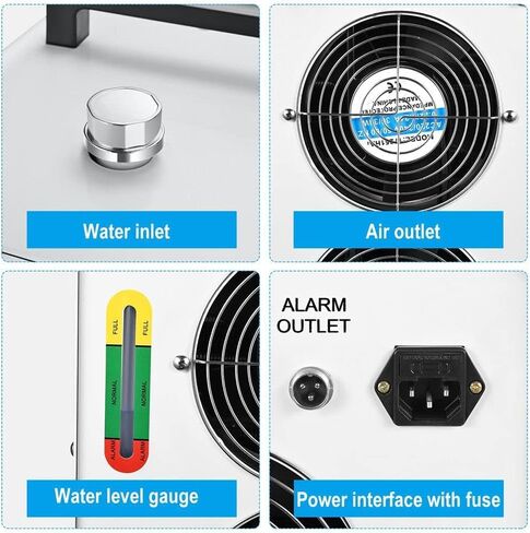 مبرد المياه الصناعي Monport 6L CW-5200 0.9hp 2.6Gal/min نظام تبريد المياه لآلة النقش والقطع بالليزر CO2 50W-150W in Kuwait