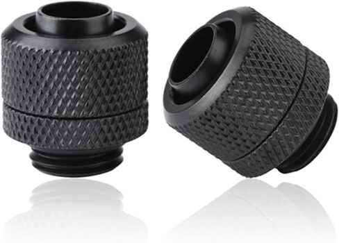 Dioche Watercooling Soft Tube Brass Flexible Tube Connector for PC Water Cooling System, Durable TwoTouch Fitting, Perfect for 9.5mm ID and 12.7mm OD Tubes, Plated Finish (Black) in Saudi Arabia