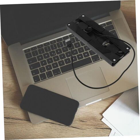 Uonlytech Laptop Cooling Stand with Height Air Cooling Pad for Laptops Durable Desktop Notebook Riser with USB Fan Control Laptop Accessories for Home in Saudi Arabia
