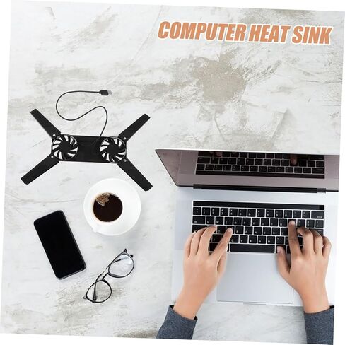 Uonlytech Laptop Cooling Stand with Height Air Cooling Pad for Laptops Durable Desktop Notebook Riser with USB Fan Control Laptop Accessories for Home in Saudi Arabia
