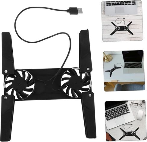 Uonlytech Laptop Cooling Stand with Height Air Cooling Pad for Laptops Durable Desktop Notebook Riser with USB Fan Control Laptop Accessories for Home in Saudi Arabia