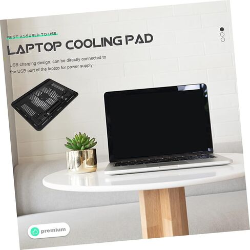 TEHAUX Quiet Laptop Cooling Pad Stand Dual Fans Adjustable Height Laptop Riser for Desk for Gaming and Office Use Compatible in Saudi Arabia
