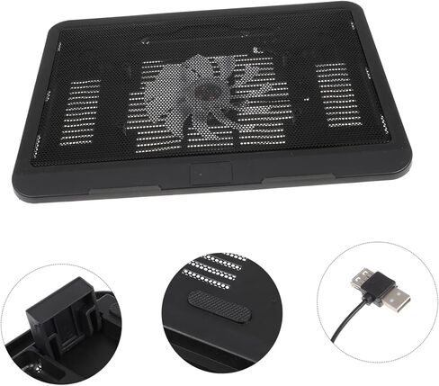 TEHAUX Quiet Laptop Cooling Pad Stand Dual Fans Adjustable Height Laptop Riser for Desk for Gaming and Office Use Compatible in Saudi Arabia