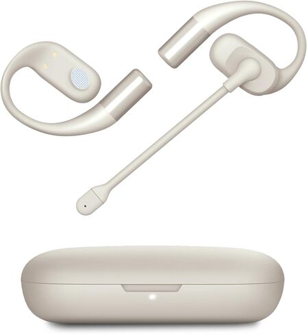 Emerson NoiseZero Open-Ear Earphones w/Charging Case and USB-C Cable, Smart AI 100dB ENC Microphone Cancelling 99.999% Noise, Max Privacy, Wireless Bluetooth Earbuds, IPX4, Gym, Work, Travel - White in Saudi Arabia