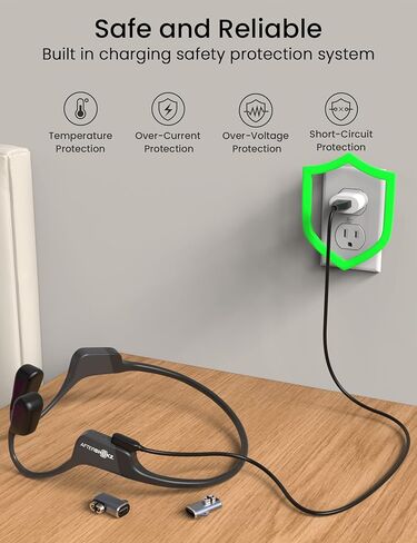 Sinoacc for Shokz Charging Cable 3.3ft USB A Charger Cable Compatible with Openrun Pro Mini OpenComm 2, USB C Adapter for Aftershokz Aeropex AS800 Bone Conduction Headphones in Saudi Arabia