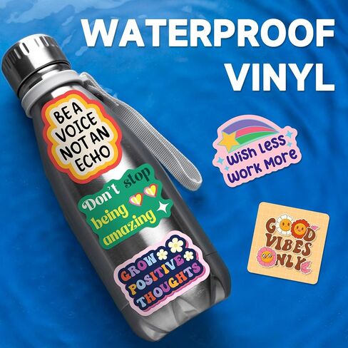 300 قطعة من ملصقات تحفيزية من SigyoJeom، ملصقات فينيل ملهمة مقاومة للماء، تأكيد إيجابي وملصقات اقتباس مشجعة لأجهزة الكمبيوتر المحمولة وزجاجات المياه ومستلزمات لوحة الرؤية in Kuwait