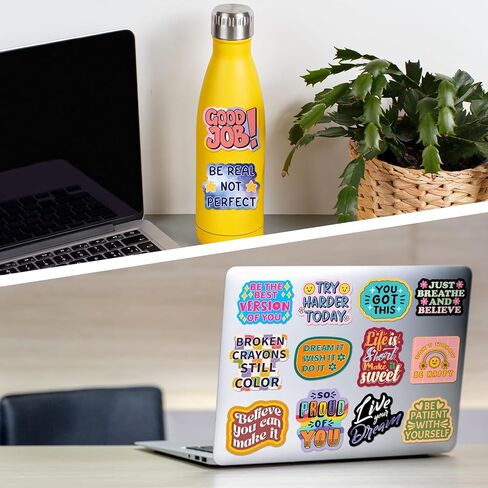 300 قطعة من ملصقات تحفيزية من SigyoJeom، ملصقات فينيل ملهمة مقاومة للماء، تأكيد إيجابي وملصقات اقتباس مشجعة لأجهزة الكمبيوتر المحمولة وزجاجات المياه ومستلزمات لوحة الرؤية in Kuwait