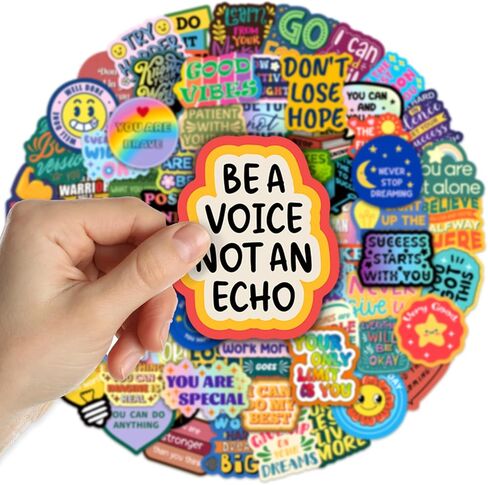 300 قطعة من ملصقات تحفيزية من SigyoJeom، ملصقات فينيل ملهمة مقاومة للماء، تأكيد إيجابي وملصقات اقتباس مشجعة لأجهزة الكمبيوتر المحمولة وزجاجات المياه ومستلزمات لوحة الرؤية in Kuwait