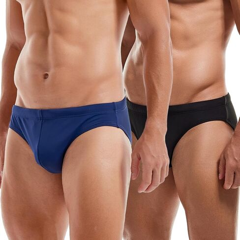 AIMPACT Mens Vintage Swim Briefs Sexy Bikini Swimwear Quick Dry Retro Swimsuit with Print in Kuwait