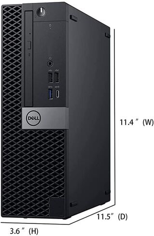 كمبيوتر مكتبي Dell OptiPlex 7050 SFF، Intel Core i7-6700 3.40 جيجا هرتز، 16 جيجا DDR4 رام جديد 1 تيرابايت NVMe M.2 SSD، واي فاي مدمج وبلوتوث، HDMI، DVD-RW، Windows 10 Pro، لوحة مفاتيح وماوس لاسلكي (متجدد) in Kuwait