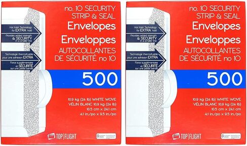 مظاريف شريط وغلق PSTF10NWT #10، ملونة أمان، ورق أبيض، 10.8 كجم، 500 قطعة من توب فلايت in Saudi Arabia