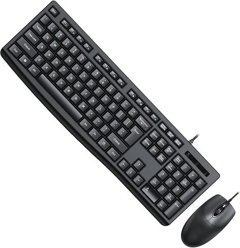 Yoidesu Wired Keyboard Mouse Combo, USB Full Size Keyboard & Mouse Office Set, Optical Ergonomic for Laptop PC Gaming Working (Black) in Saudi Arabia