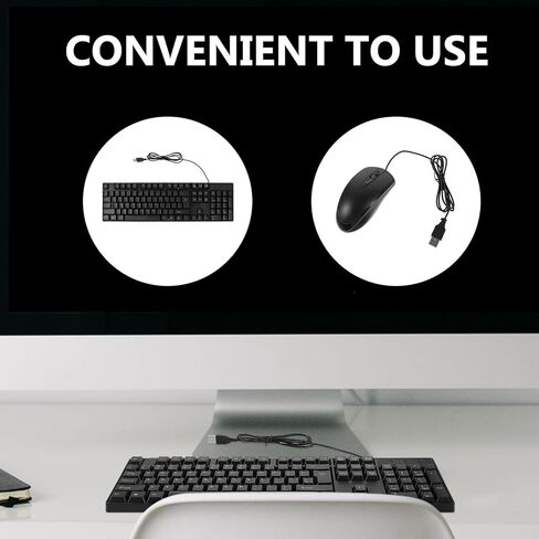 NOLITOY Wired USB Keyboard Mouse Combo Full-Sized Quiet Keyboard with Pad High Response Optical Mouse for Home Office Cafe Computer Accessory in Saudi Arabia