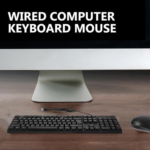 NOLITOY Wired USB Keyboard Mouse Combo Full-Sized Quiet Keyboard with Pad High Response Optical Mouse for Home Office Cafe Computer Accessory in Saudi Arabia