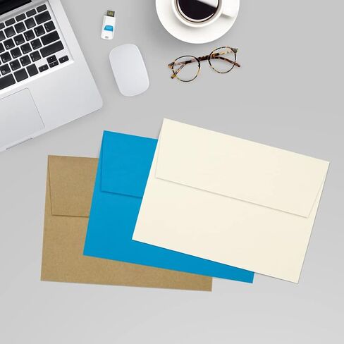 مظاريف دعوة LUXPAPER A7 لـ 5 × 7 بطاقات في 80 رطلاً. حقيبة بقالة، مظاريف قابلة للطباعة للدعوات، مع ختم التقشير والضغط، 50 حزمة، حجم المغلف 5 1/4 × 7 1/4 (بني) in Kuwait
