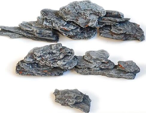 كاي دريم 12 قطعة من الصخور الاصطناعية المغطاة بالتدفق، أحجار زخرفية خشبية رمادية لمرابي حيوانات، نماذج السكك الحديدية، حدائق مصغرة، حديقة زن، لوازم الديوراما in Kuwait