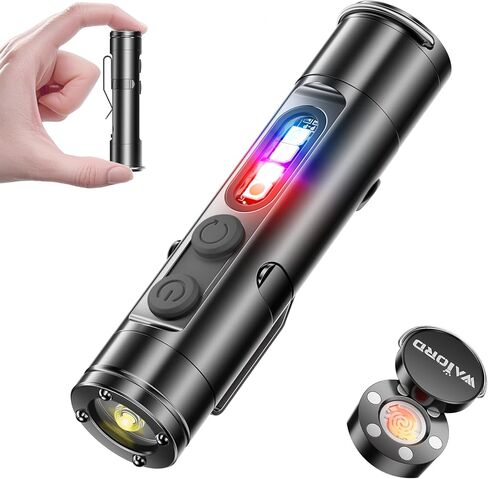 Taclite Mini – Ultimate Everyday Micro Tool K2 Mini Flashlight with COB Light, 6-in-1 Rechargeable Keychain Torch, Side Lights, Strobe, Magnet, Window Breaker, Electric Lighter – EDC Survival Tool in Kuwait