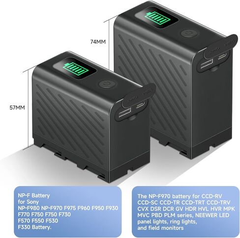 NP-F970 Battery with TYPE-C Port, PD 20W Replacement NP-F Batteries for Sony NP-F970 NP-F960 NP-F750 NP-F770 NP-F550, NP-F960/F970 Battery for Sony DSR-PD150 Monitors, MS60C RGBWW LED Video Light etc in Saudi Arabia
