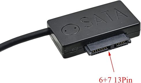 كابل USB 3.0 إلى 6+7 13Pin 5Gbps USB نحيف SATA Slimline مع مؤشر LED لأجهزة الكمبيوتر المحمول ODD Optical Bay لمحول HDD Caddy in Kuwait