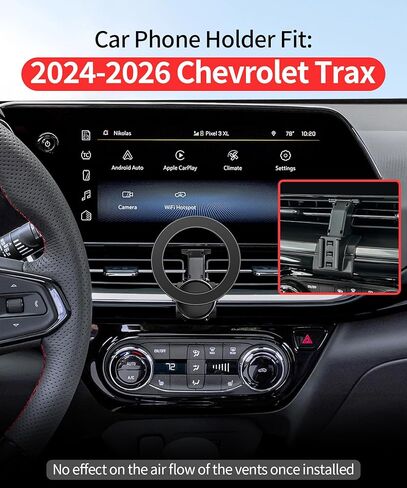 حامل هاتف السيارة لملحقات شيفروليه تراكس 2024 2025 2026، حامل هاتف يدور 360 درجة متوافق مع MagSafe، حامل الهاتف الخلوي لا يؤثر على فتحة التهوية in Kuwait